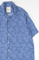 Blue Blocked Leaf Hawaiian Shirt