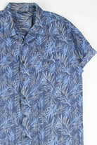 Blue Leaf Print Hawaiian Shirt 1