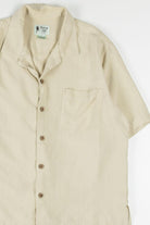 Beige Silk Camp Shirt