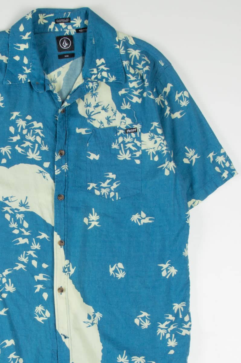 Teal Seagull Hawaiian Shirt