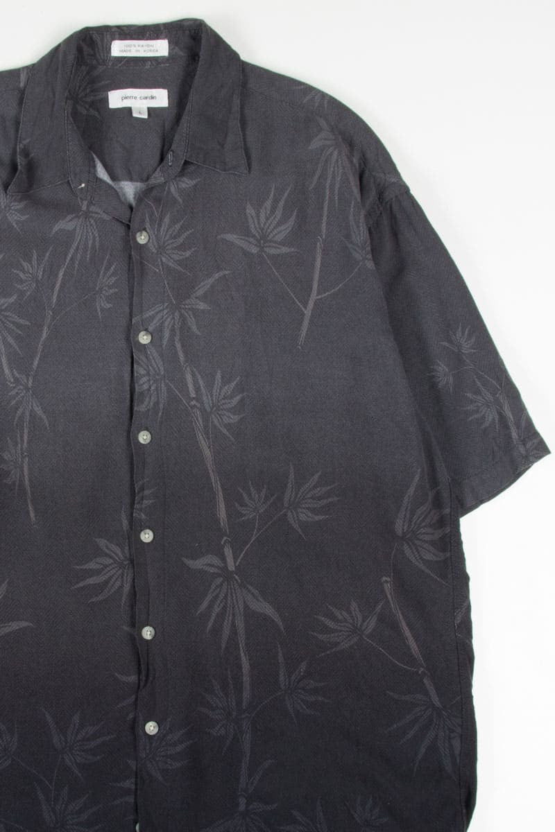Black Ombre Bamboo Hawaiian Shirt