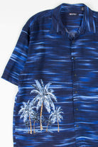 Blue Waves Palm Trees Hawaiian Shirt