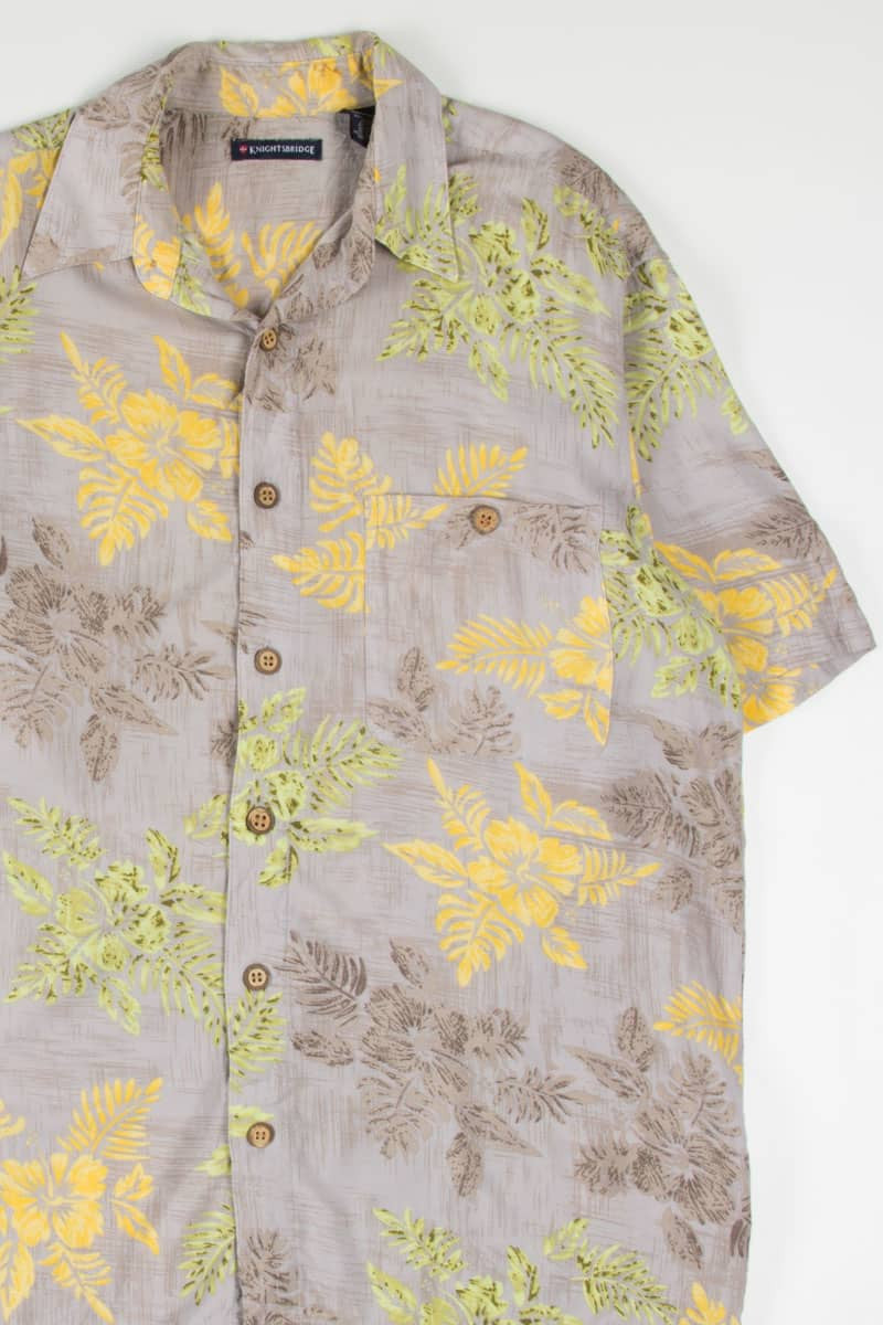 Floral Stamped Print Hawaiian Shirt