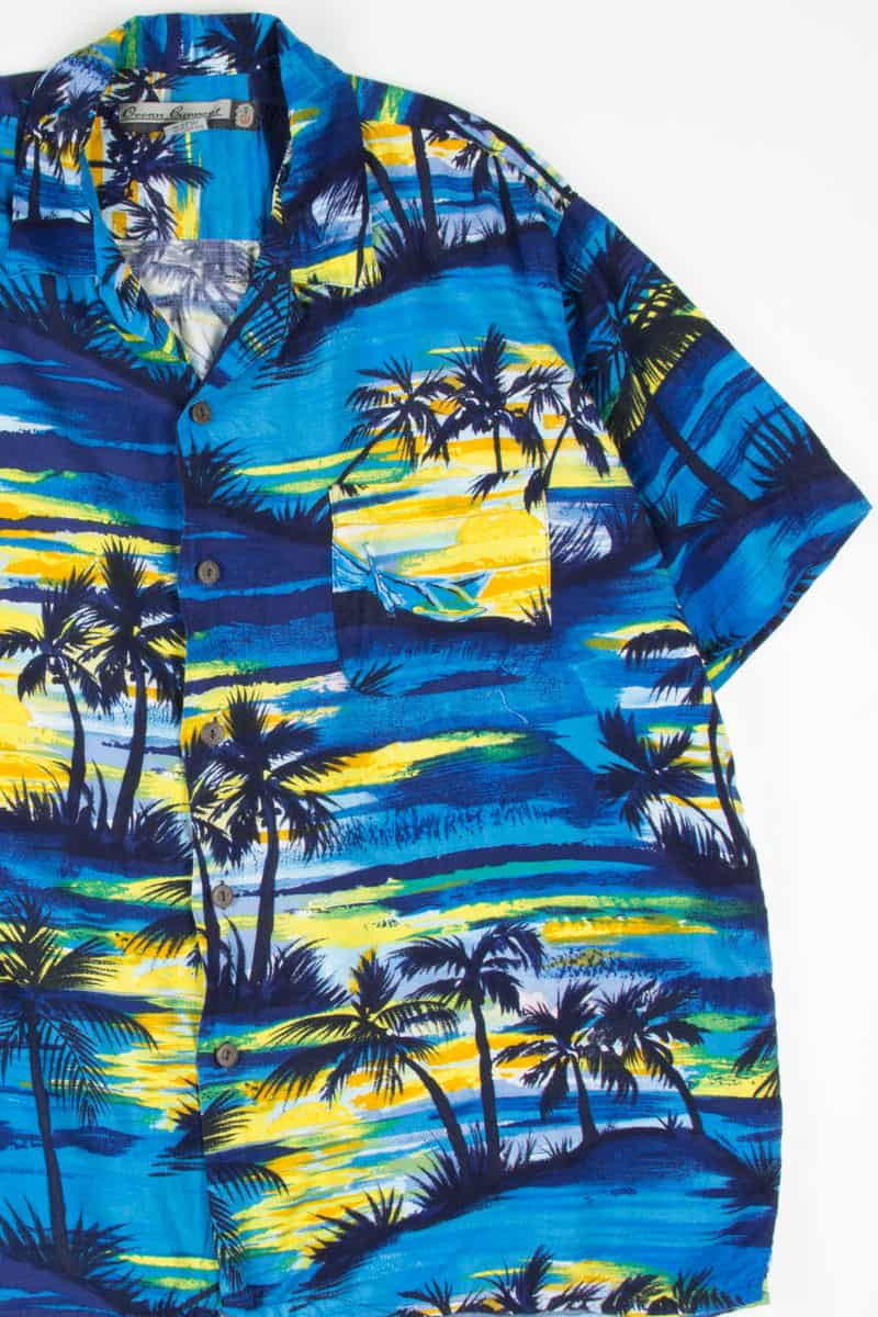 Canoe Sunset Hawaiian Shirt