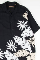Black & White Leaves Hawaiian Shirt