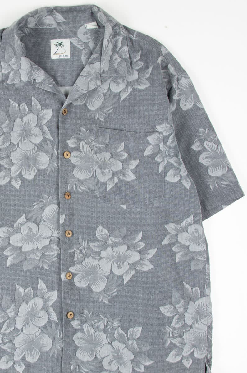 Grey Hibiscus Hawaiian Shirt