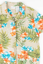 Women's Tan Floral Hawaiian Shirt