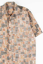 Brown Collage Hawaiian Shirt