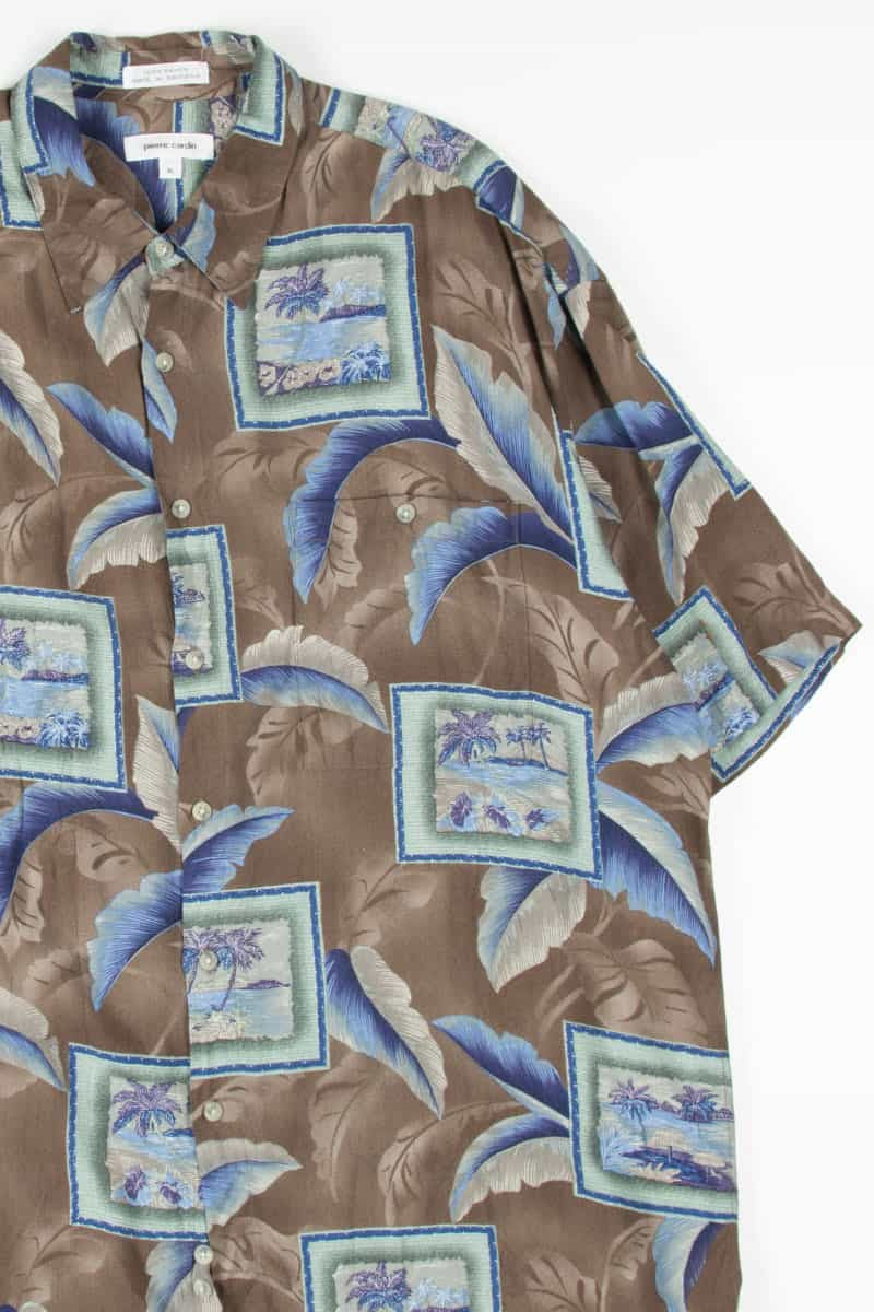 Brown Palm Tree Picture Hawaiian Shirt