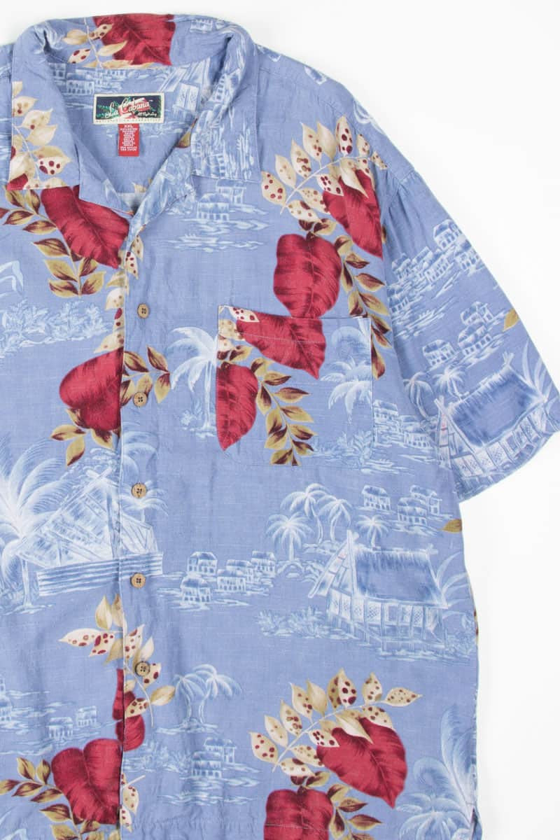 Blue Village Huts Hawaiian Shirt