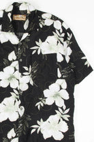 Black & White Hibiscus Hawaiian Shirt