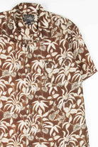 Brown Topical Leaves Hawaiian Shirt
