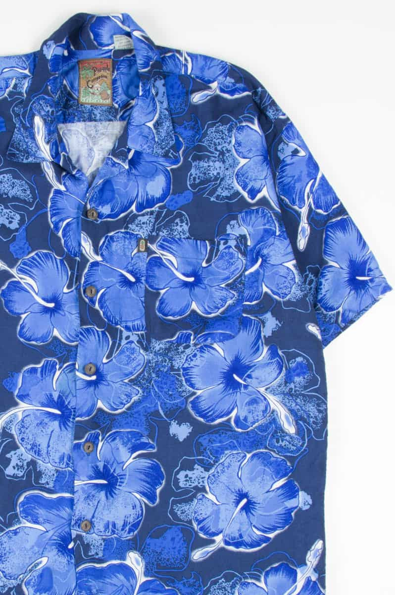 Blue Hibiscus Hawaiian Shirt 2