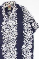 Navy Hibiscus Print Hawaiian Shirt 1795
