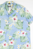 Vintage Blue Hibiscus Hawaiian Shirt 1796