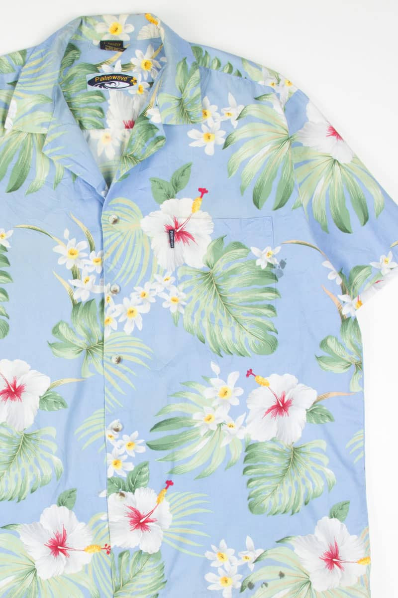 Vintage Blue Hibiscus Hawaiian Shirt 1796