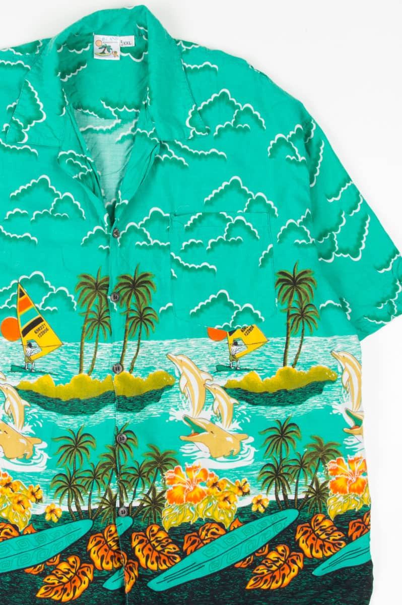 Vintage Jumping Dolphins Hawaiian Shirt 1818