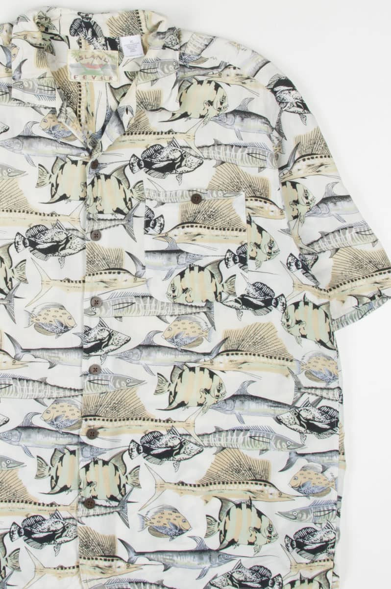 Vintage Fish Print Hawaiian Shirt 1848