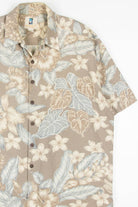 Beige Tropical Flora Hawaiian Shirt 1869