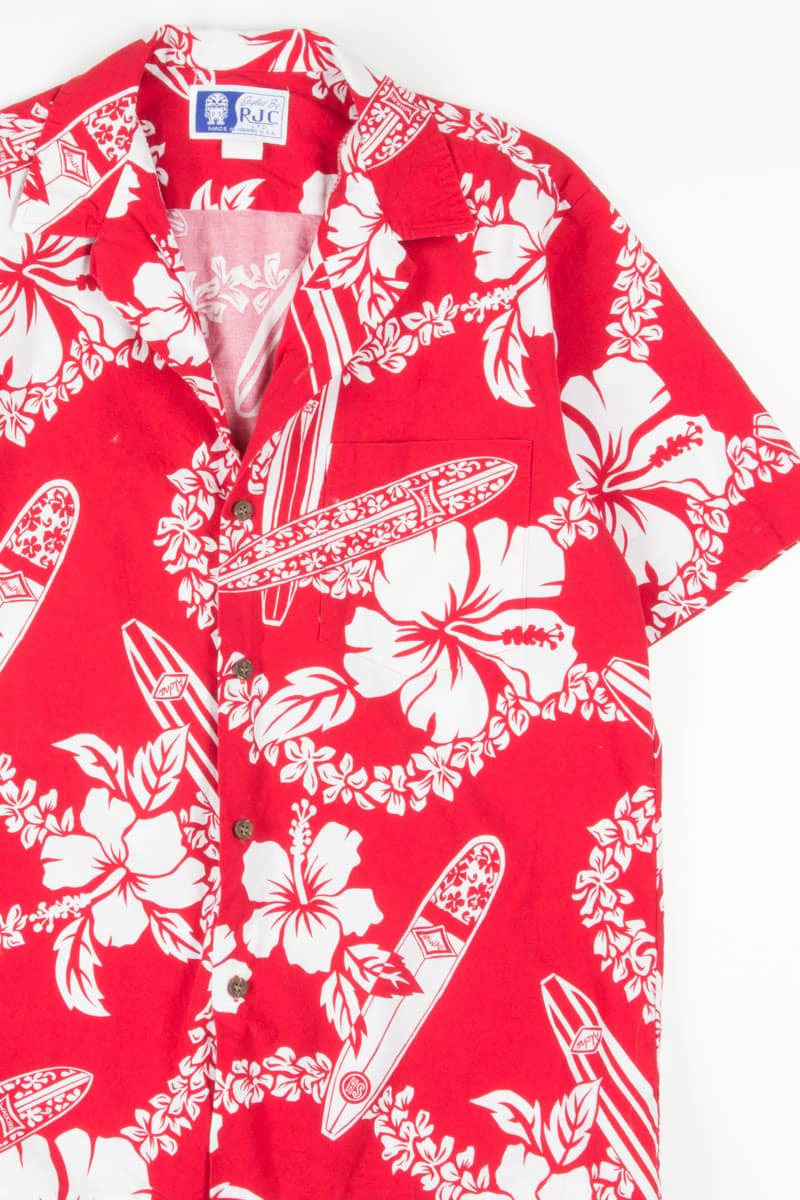 Red Surfboard Hawaiian Shirt 1878