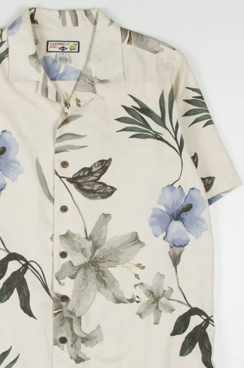 Large Lilly & Hibsicus Print Silk Hawaiian Shirt 1881