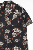 Black Retro Print Hawaiian Shirt 1883