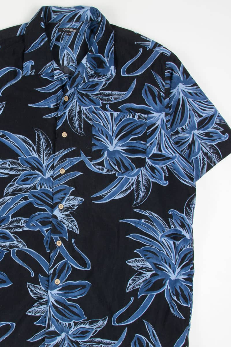 Two Tone Black Hawaiian Shirt 1888