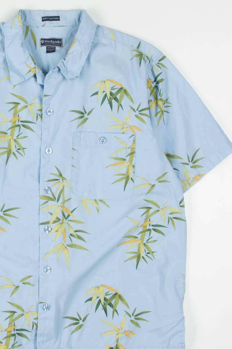 Blue Bamboo Leaves Hawaiian Shirt 1905
