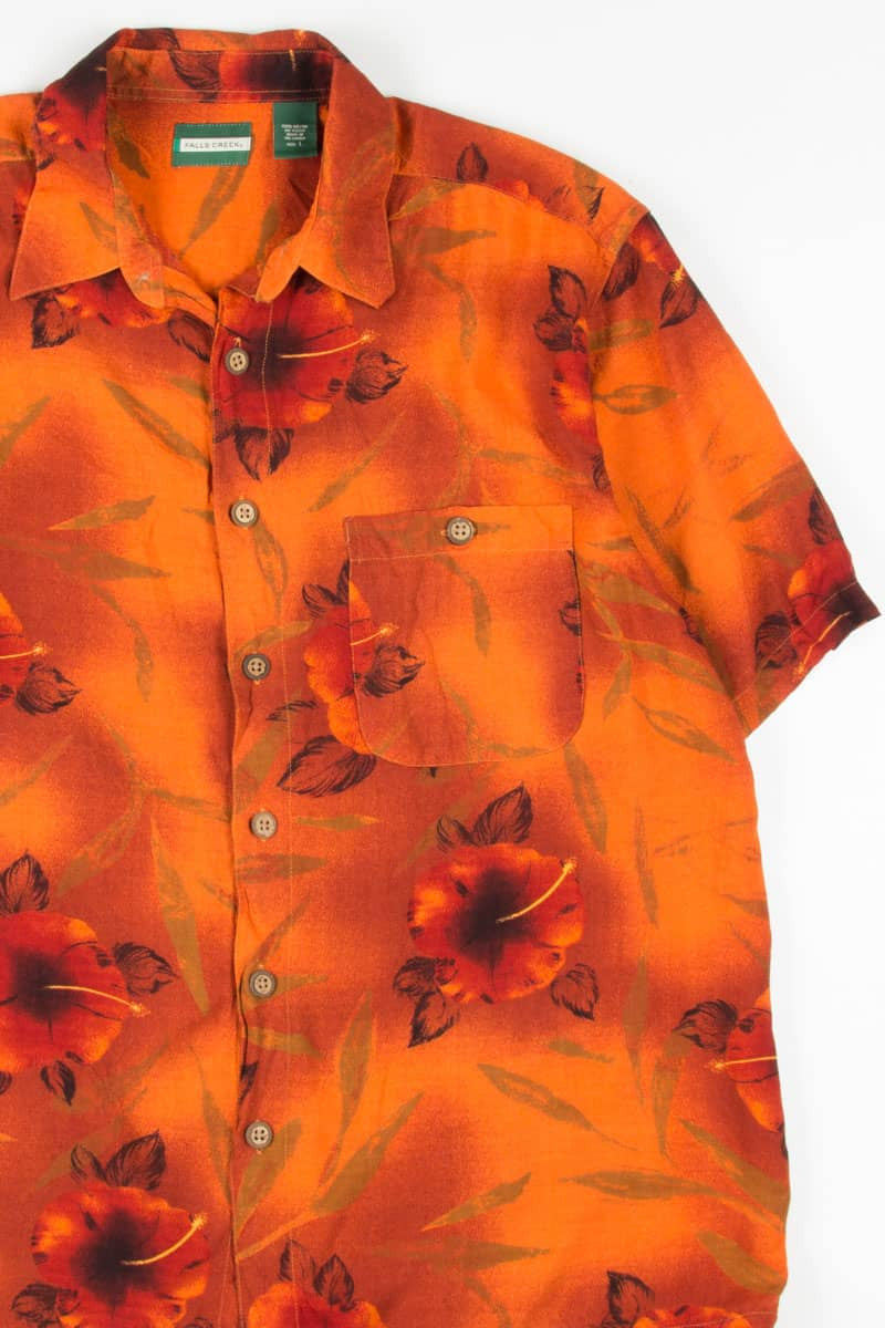 Orange Hibiscus Hawaiian Shirt 1918