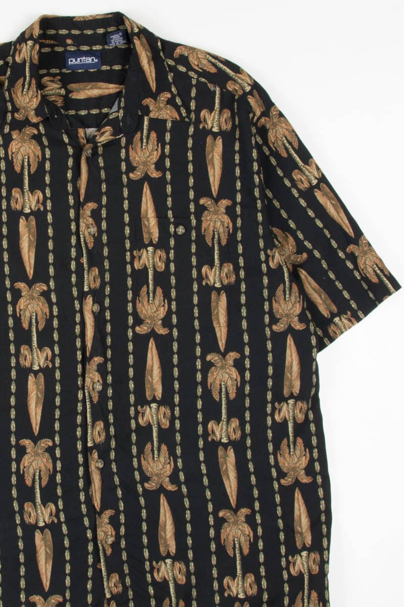 Striped Palm Leaves Hawaiian Shirt 1929
