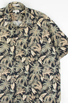 Black Leaf Print Hawaiian Shirt 1947