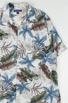White Leaf Print Hawaiian Shirt 1948