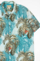 Teal Silk Palms Hawaiian Shirt 1951