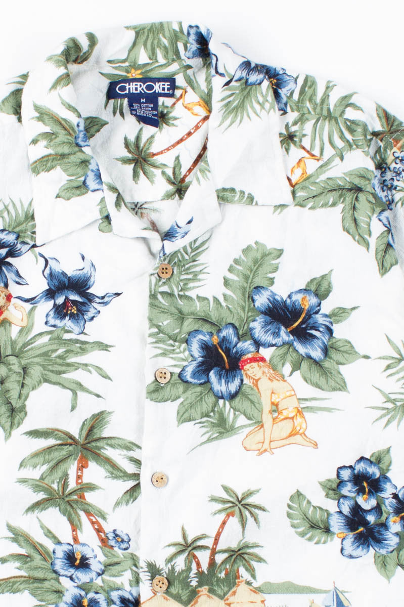 Hibiscus and Woman Vintage Hawaiian