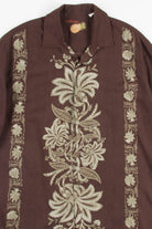 Brown Bowling Striped Vintage Hawaiian