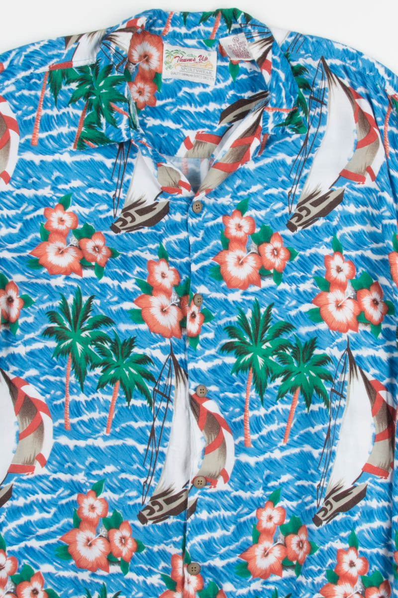 Sailboat Hibiscus Vintage Hawaiian