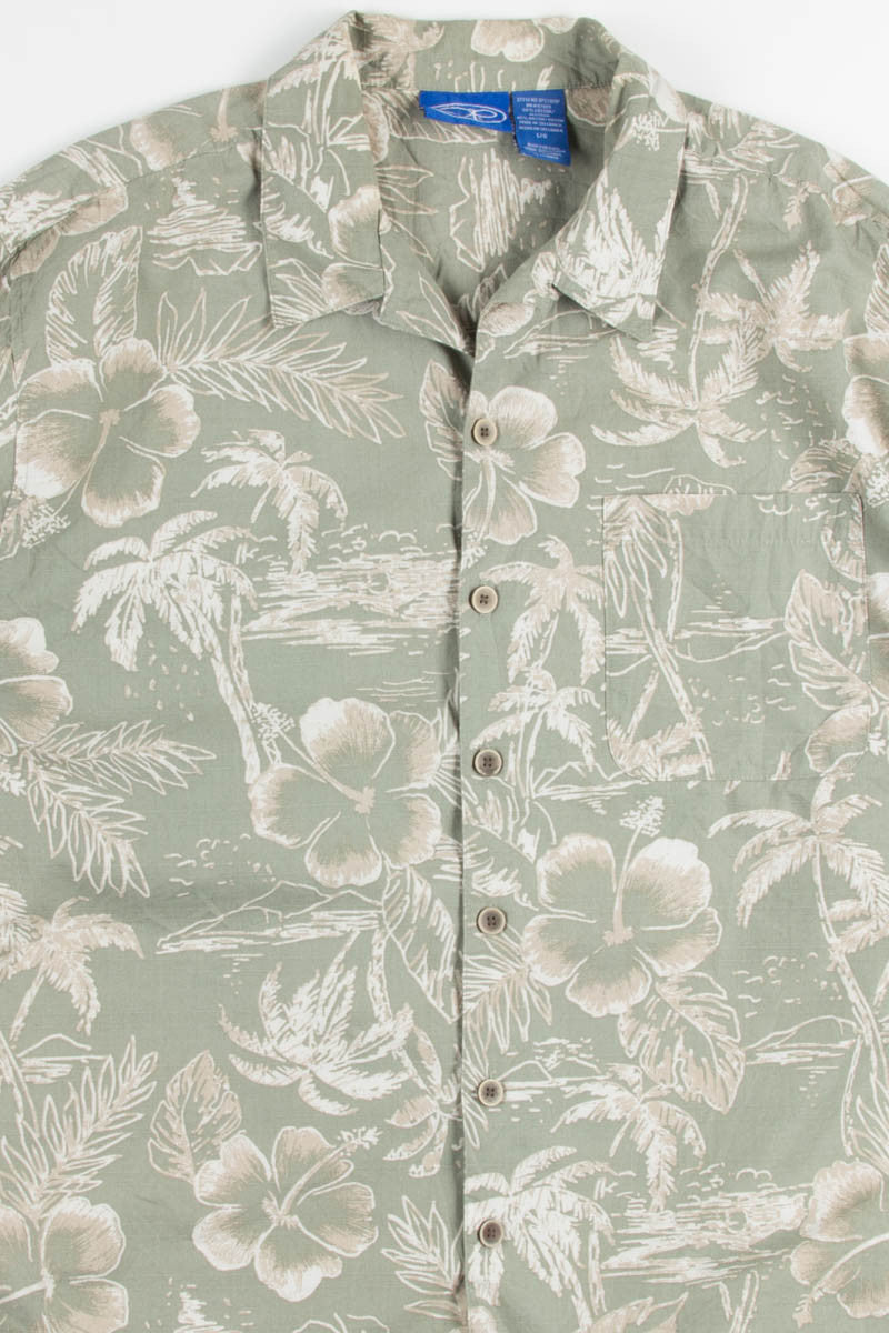 Green Hibiscus Vintage Hawaiian