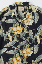 Navy & Yellow Flowers Vintage Hawaiian