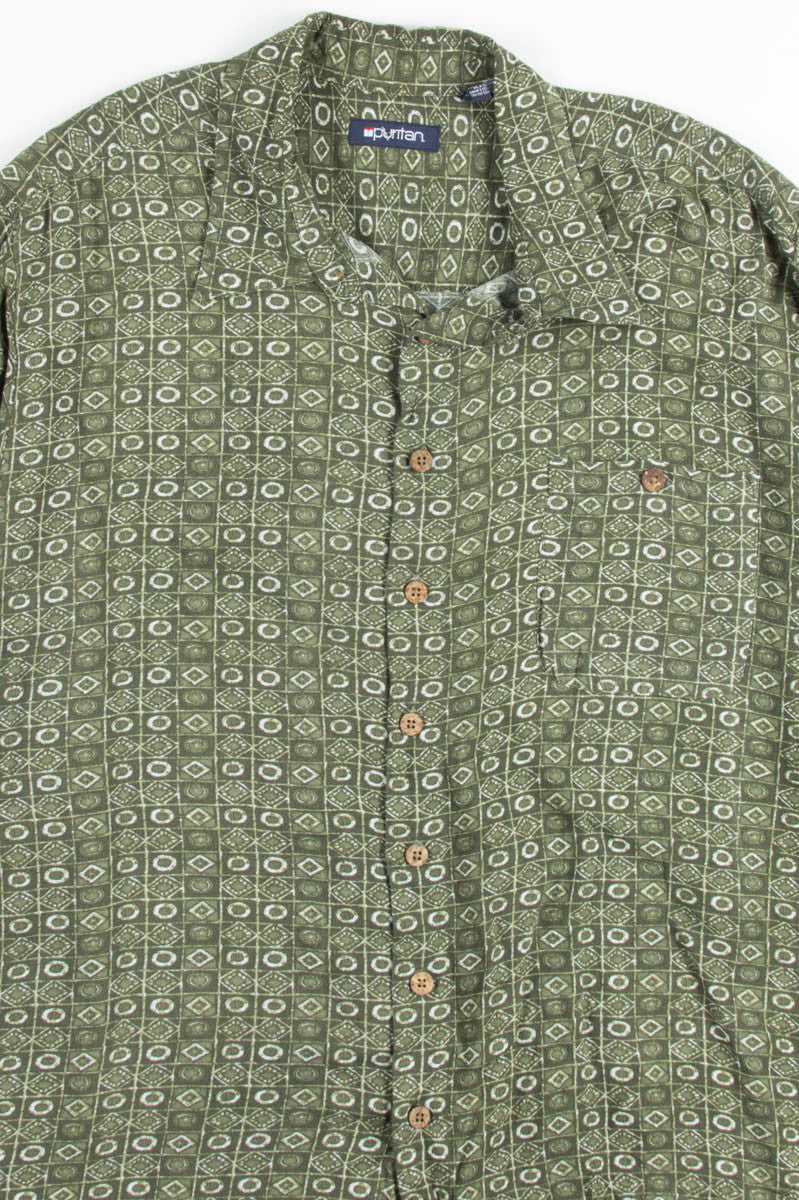 Green Checkered Vintage Button up Shirt 1