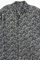 Black Abstract Vintage Button Up Shirt