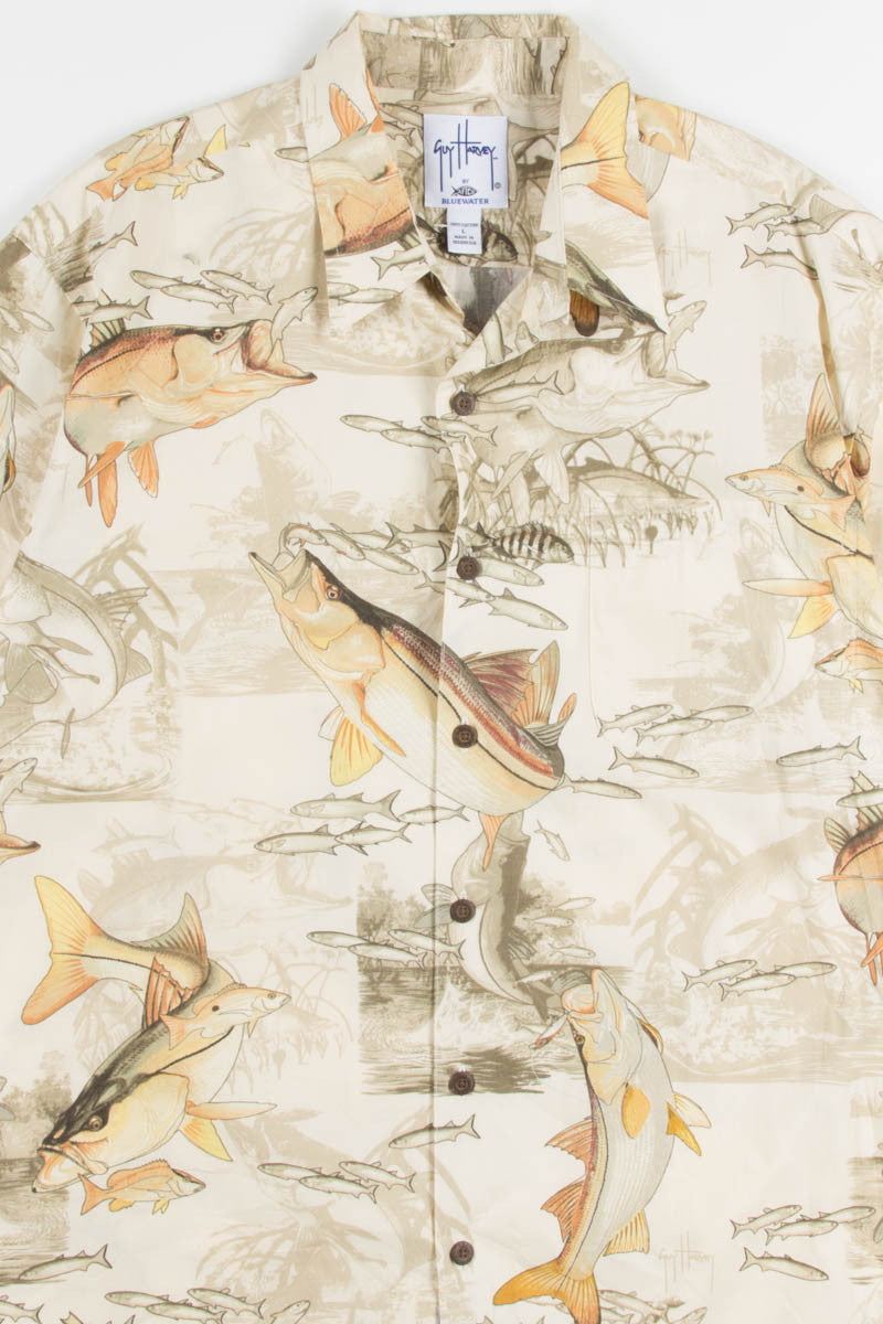 Freshwater Fish Vintage Button Up Shirt