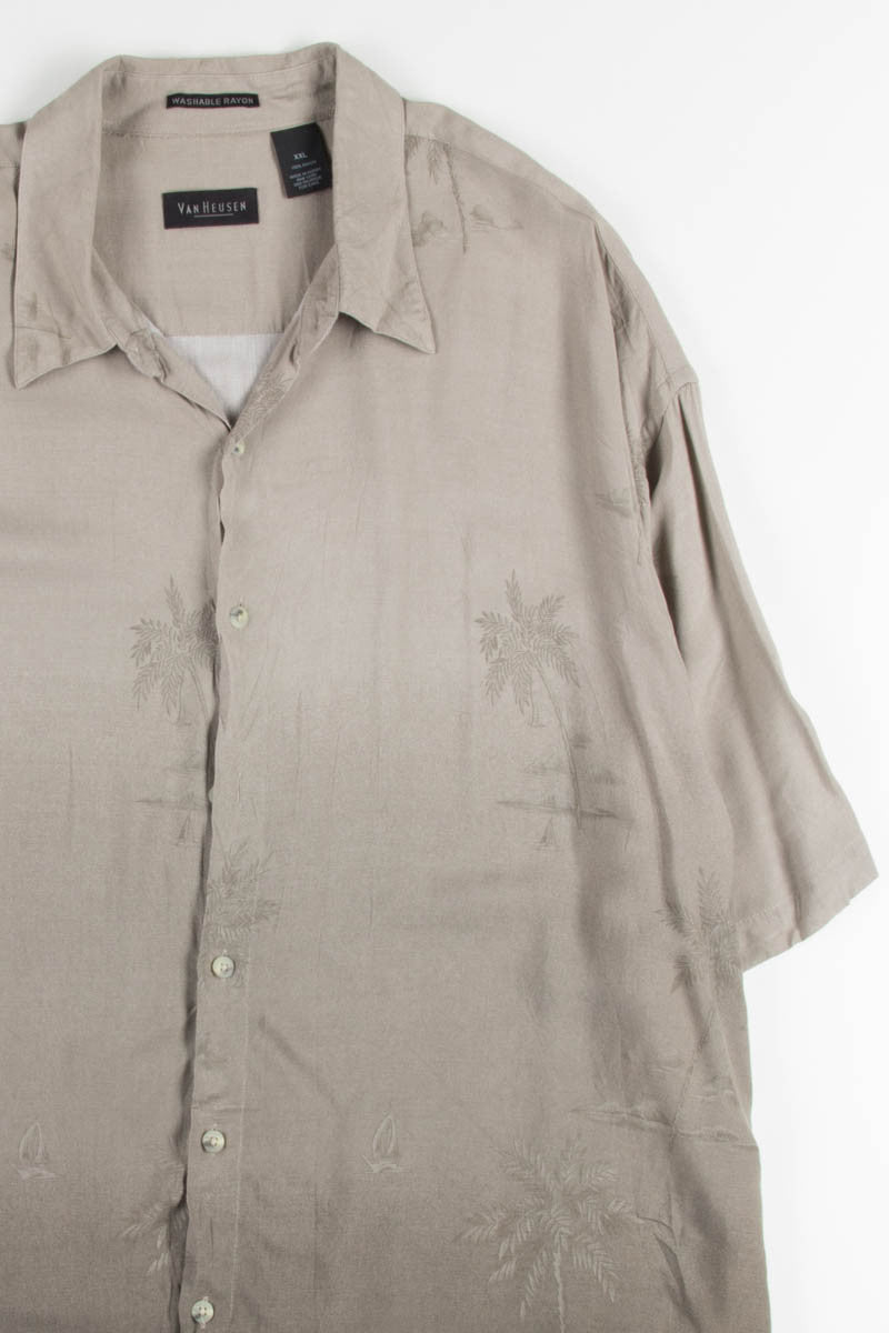 Grey Ombre Palm Tree Vintage Hawaiian