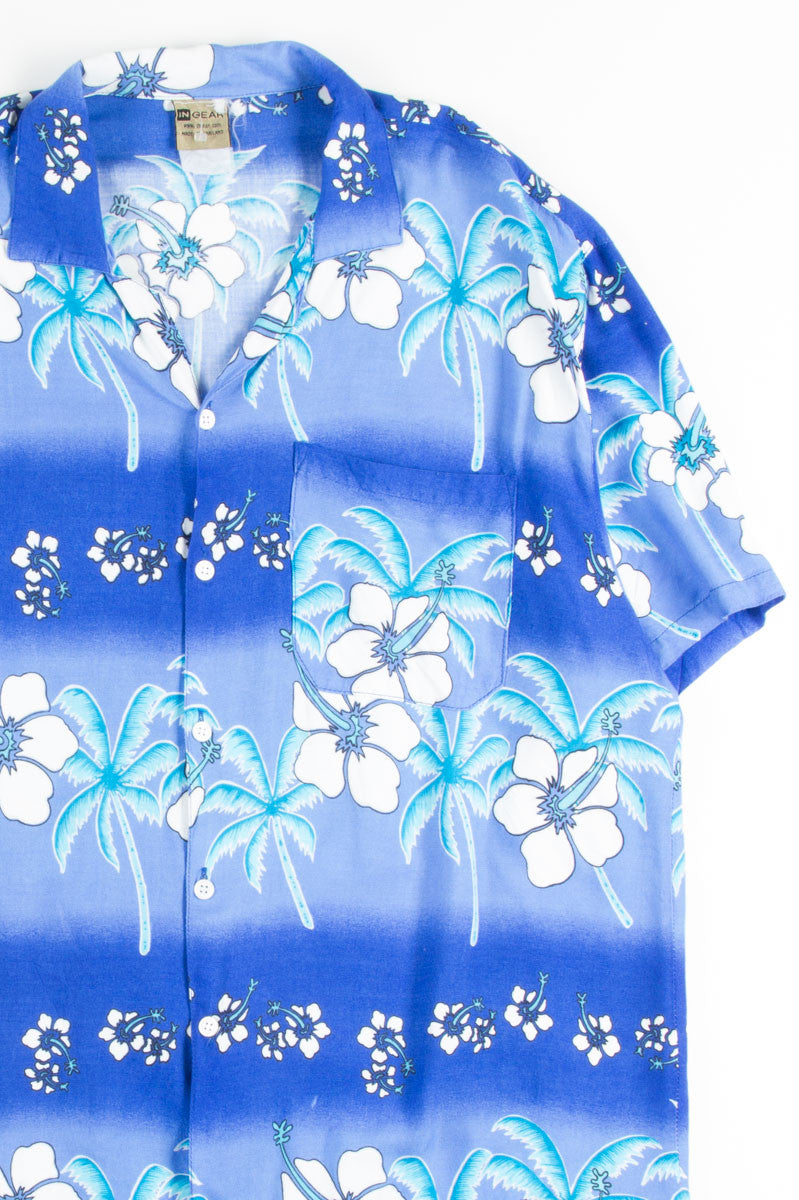 Blue Floral Vintge Hawaiian