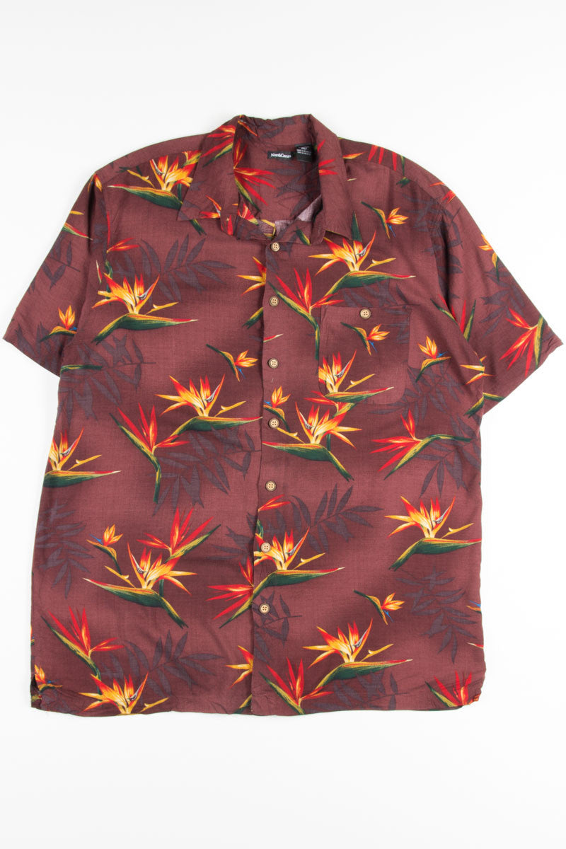 Burgundy Birds of Paradise Vintage Hawaiian