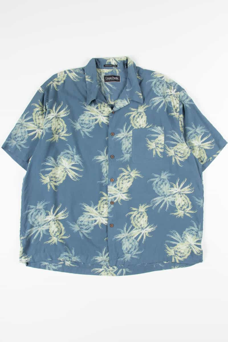 Blue Sketch Vintage Hawaiian