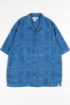 Blue Palms Patterned Vintage Hawaiian