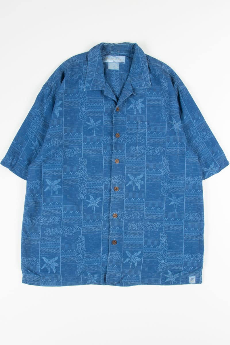 Blue Palms Patterned Vintage Hawaiian