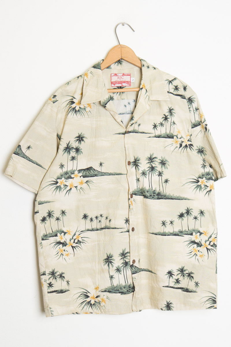 Tan Island Vintage Hawaiian Shirt