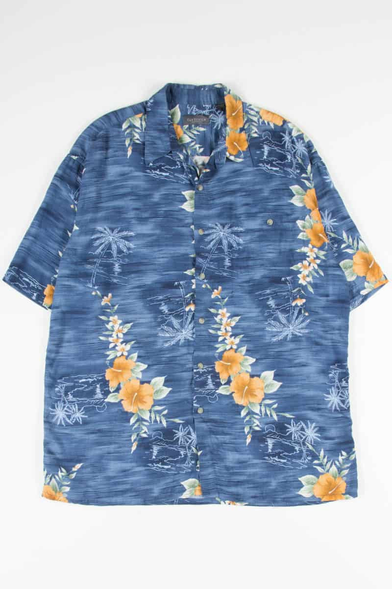 Blue Hibiscus Vintage Hawaiian 4