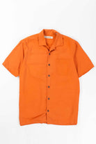 Bright Orange Pocket Woven Hawaiian Shirt
